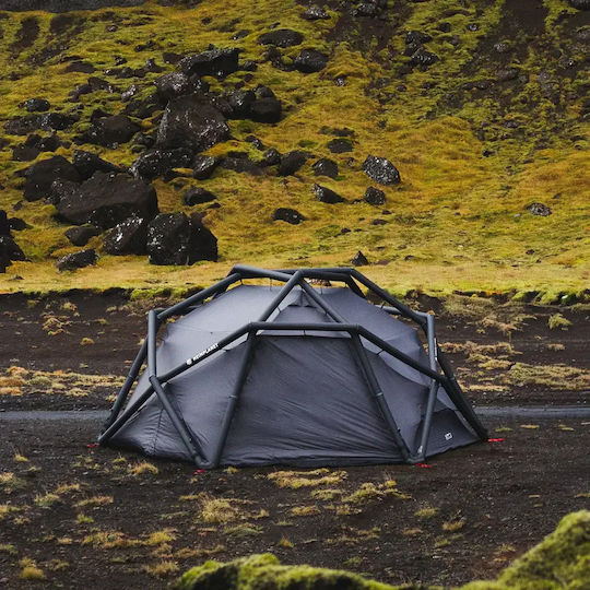 Heimplanet Cloudbreak Camping Tent Geodesic Inflatable Black with Double Cloth 4 Seasons 205cm