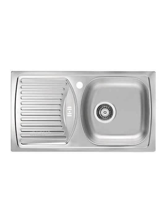 Alveus Chiuvetă Încastrabilă Dreaptă Inox cu Baterie 78x35cm Gri