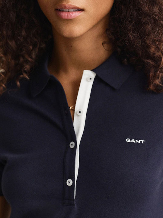 Women's Polo Short Sleeve Blouse Dark Blue