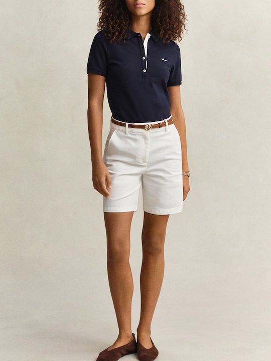 Women's Polo Short Sleeve Blouse Dark Blue