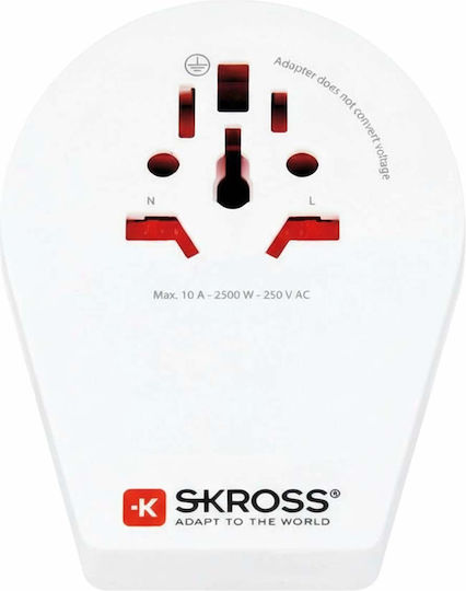 Skross Practical Compact 2 Usb-a To China Italy Brazil Travel Adapter White