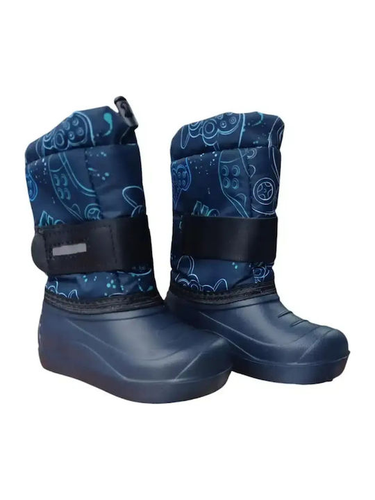 Kids Snow Boots with Hoop & Loop Closure Pink