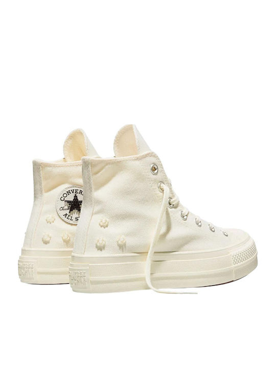 Chuck Taylor All Star Lift Platform Дамски Високи Бежови Сникърси