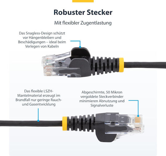 StarTech Direct Attach Copper Cat.6 (Gigabit) Καλώδιο Δικτύου Ethernet 5m Κίτρινο