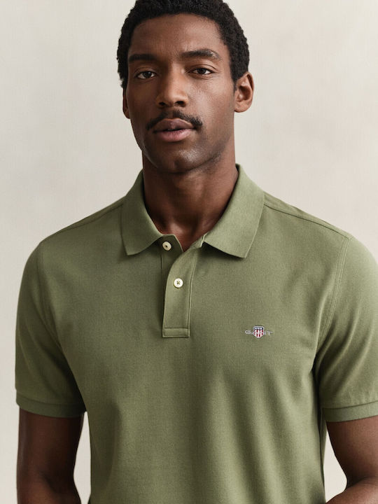 Polo Herrenbluse Kurzarm Khaki