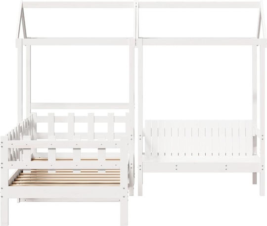 Kinderbett - Schlafsofa Einzel Weiß für Matratze 80x200cm