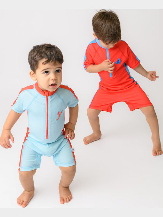 Zoocchini Kids One-Piece Swimwear Lobster Light Blue