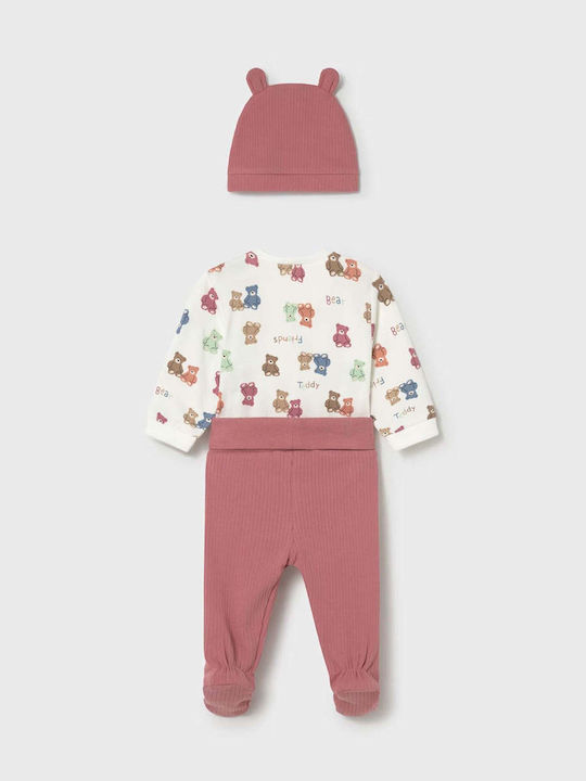 Mayoral Set Pramsuit With Accessories Pink 3 Pieces