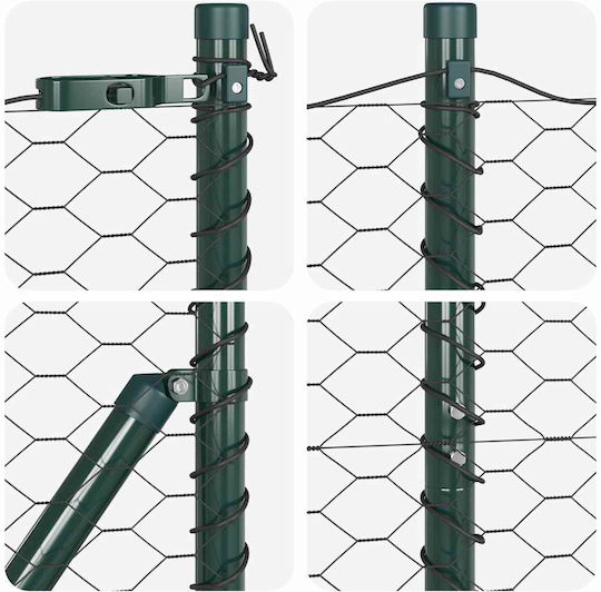 vidaXL Set Plasă de Sârmă Gri 1.4x1.4m