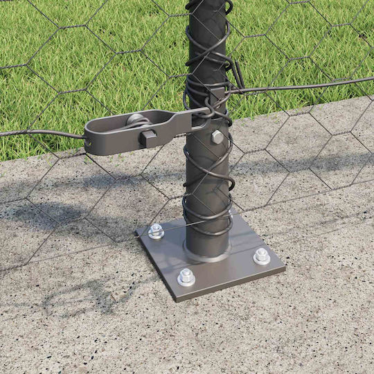 vidaXL Wire Fencing with PVC Coating Set Gray 1x25m