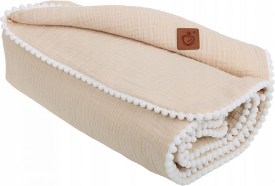 BabyMam Pătură Pepinieră Swaddling 100% Bumbac Bej Cu Animal 73x96cm