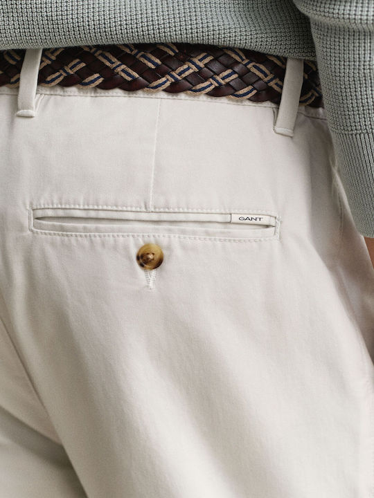 Chino Elastic Trousers in Slim Fit Ecru