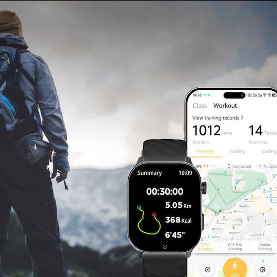 Active VLC211 Smartwatch με Παλμογράφο (Γκρι - Large)