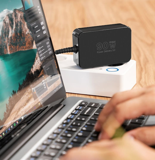 Kruger & Matz Universal Φορτιστής Laptop 90W 5V 3A με Αποσπώμενο Καλώδιο Τροφοδοσίας