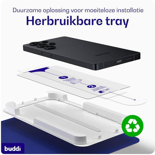 Buddi Gehärtetes Glas 2 Stück Schwarz (Galaxy S24 Ultra)
