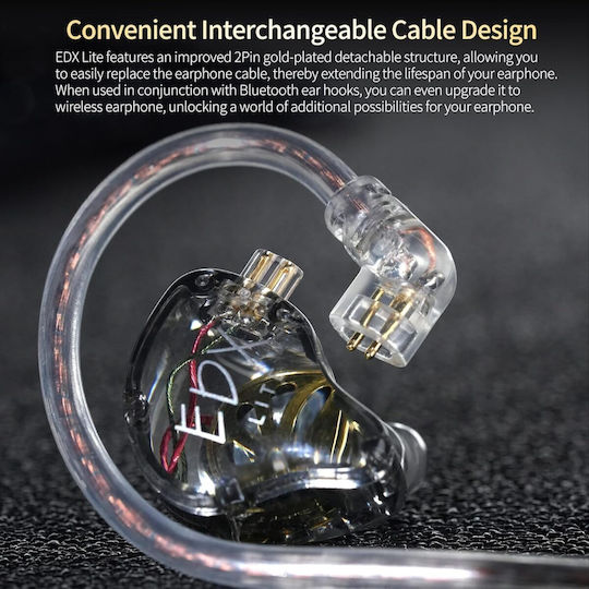 KZ Ακουστικά Ψείρες In Ear Edx με Bluetooth Διάφανα