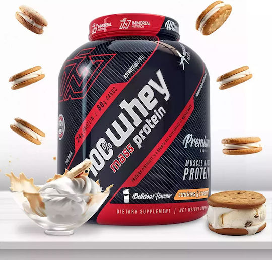 Immortal Nutrition 100% Whey Mass Protein Πρωτεΐνη Ορού Γάλακτος Χωρίς Λακτόζη με Γεύση Cookies & Cream 3kg