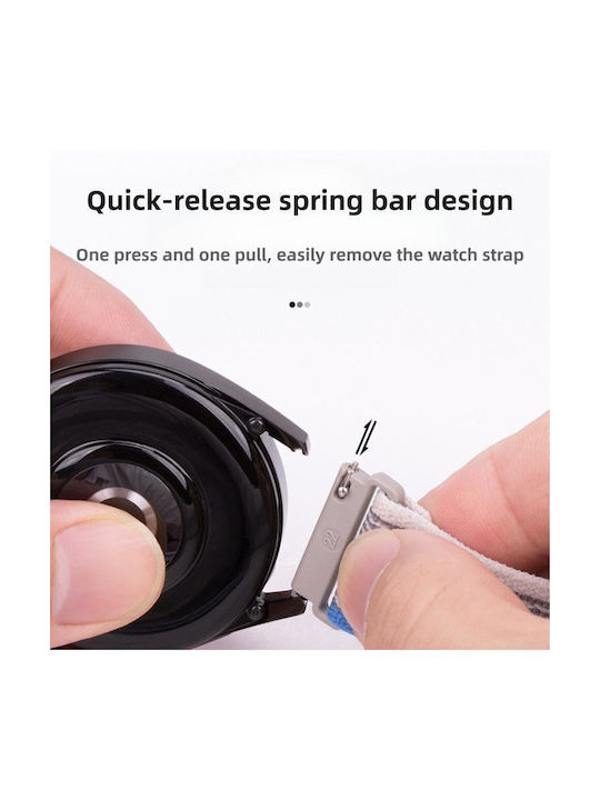 Λούρακι Nylon Hook Loop Fastener Huawei Watch Gt 6 46mm Μαύρο Πολύχρωμο