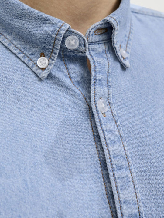 Long Sleeve Overshirt in Wide Line Blue 12279096 Light