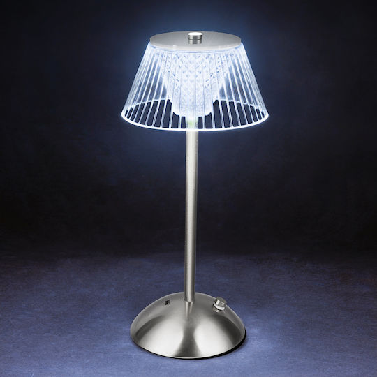 Kooper Πλαστικό Vintage Πορτατίφ LED με Ασημί Καπέλο και Βάση