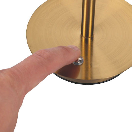 Kooper Plastic Table Lamp LED with White Shade and Gold Base