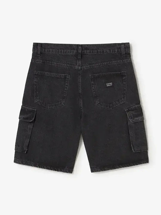 Herren Shorts Cargo Denim Schwarz