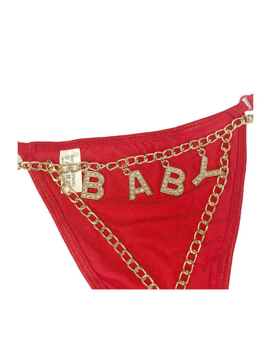Damen-Slip Rot 021-Rot-L