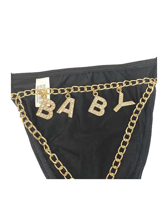 Damen-Zeichenfolge Schwarz 021-Schwarz-L