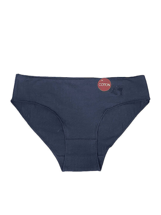 Baumwoll Damen-Slip Blau 0787 Blau M
