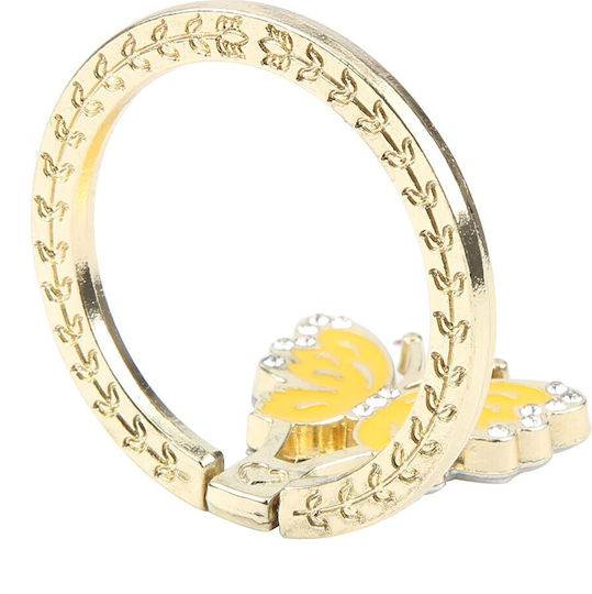 Butterfly Ring Holder Κινητού σε Κίτρινο χρώμα