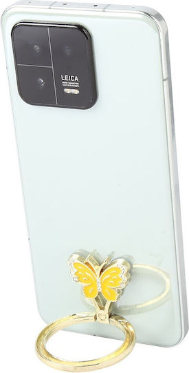 Butterfly Ring Holder Κινητού σε Κίτρινο χρώμα