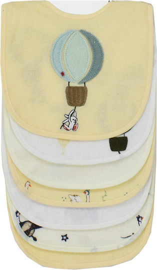 Dimcol Waterproof Bib Fabric with Hoop & Loop Fastener Yellow 7pcs