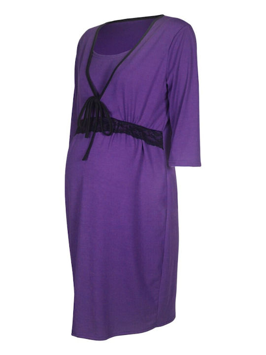 Queen Mother Maternity and Breastfeeding Nightgown Purple
