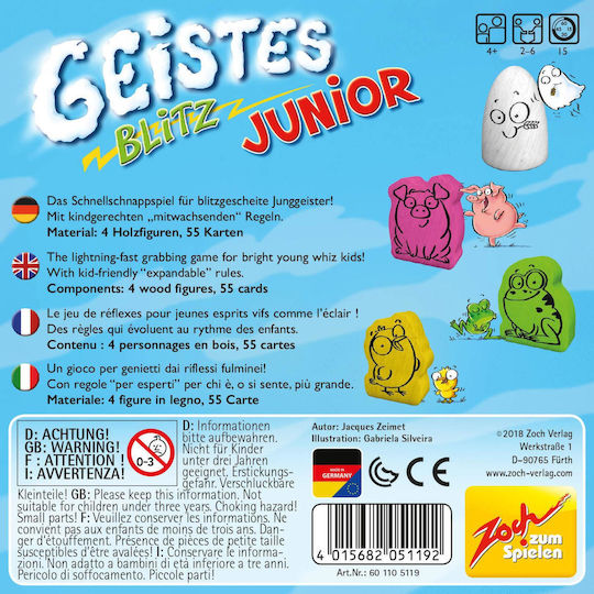 Board Game Geistesblitz: Geistesblitz Junior for 2-6 Players 4+ Years Old (EN) Zoch Verlag