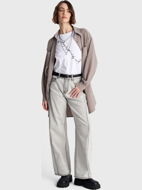 High Rise Women's Jeans Pants in Regular Fit Gray