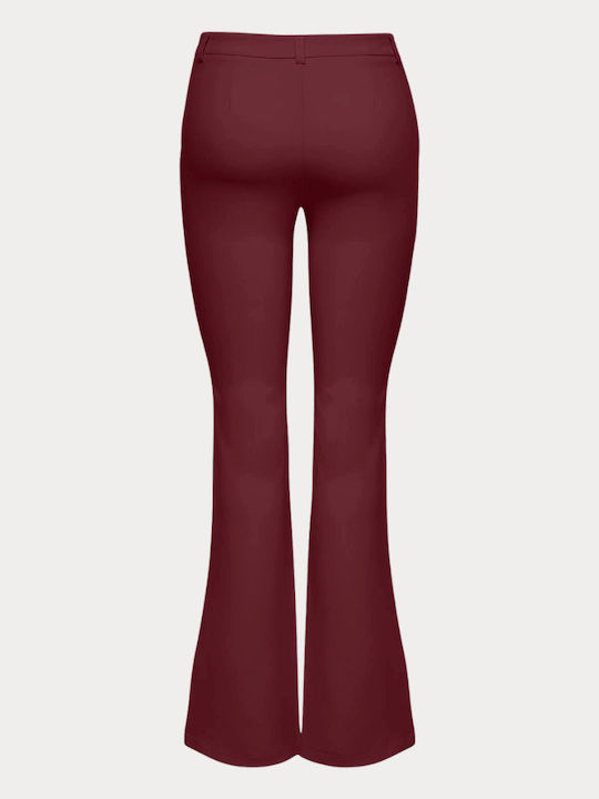 Damen Hochbund Stoff Capri Hosen Ausgestellt Tawny Port