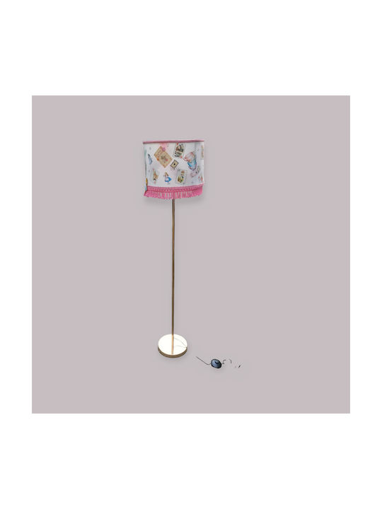 Oxygen Alice In Wonderland Floor Lamp Height 35xBase 1.65cm with E27 Lamp Bulb Gold