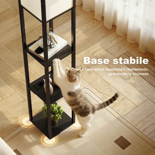 HomCom Stehlampe Υ160cm Schwarz