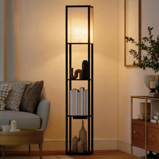 HomCom Stehlampe Υ160cm Schwarz