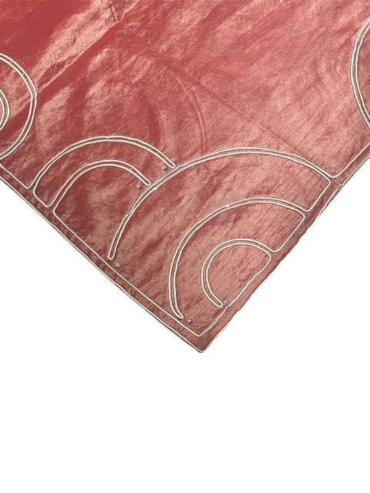 Kariert Tischdecke mit Stickerei Keramidi-Gold 85x85cm