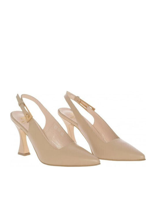 Leather Heels with High Heel Black