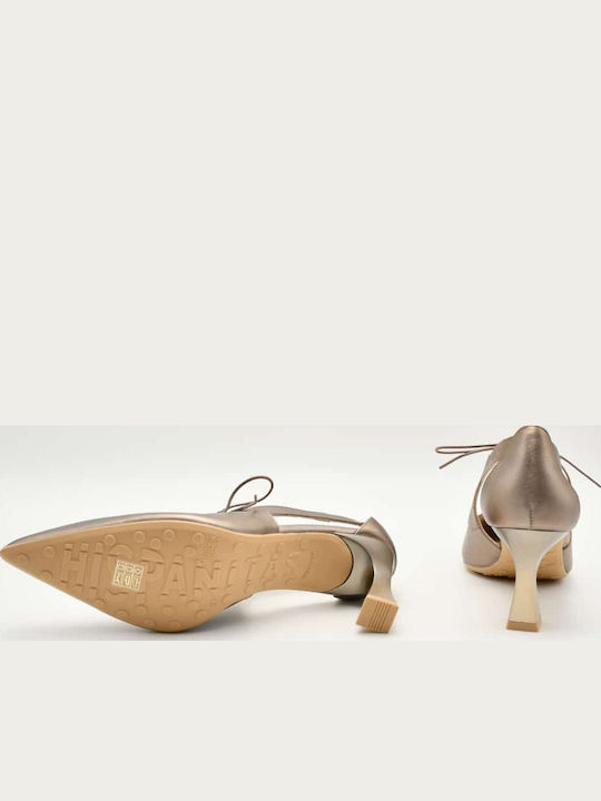 Leather Heels with Medium Heel Brown
