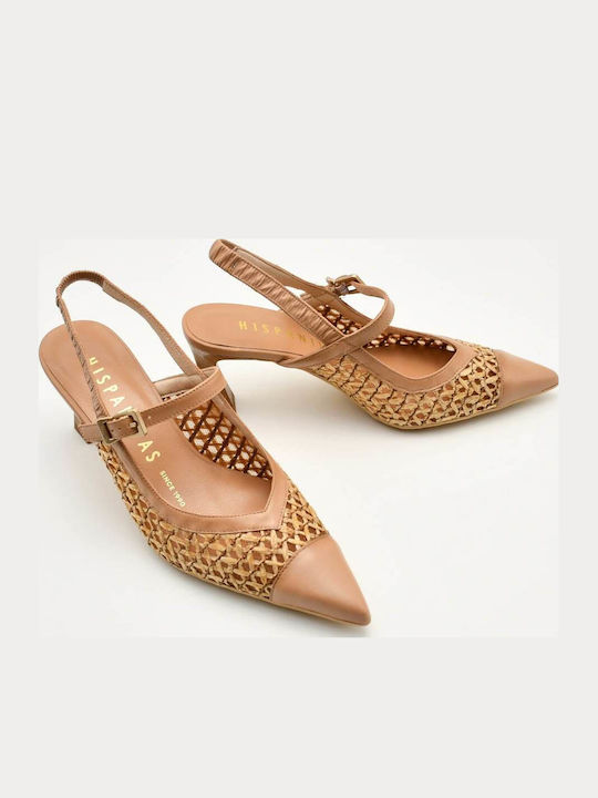 Leather Heels with Medium Heel Brown