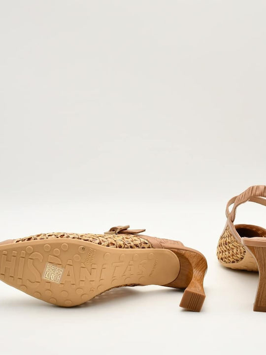 Leather Heels with Medium Heel Brown