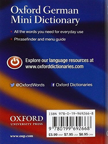 Oxford German Mini Dictionary: Over 40,000 Words And Phrases And 60,000 Translations
