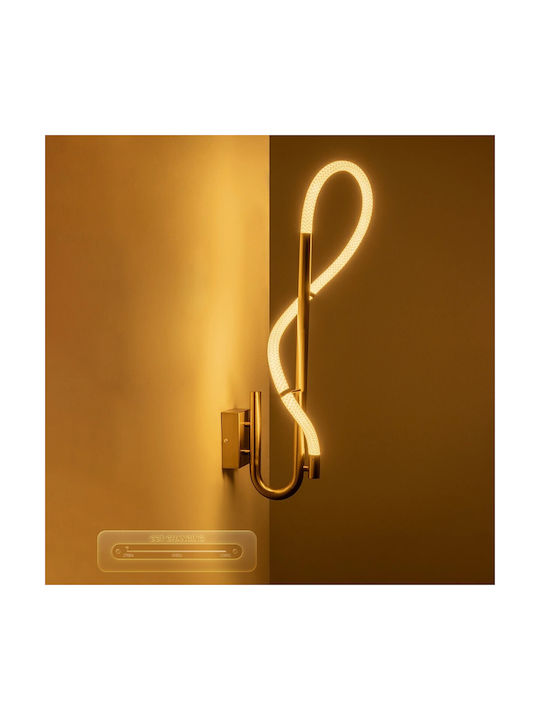kelvo Modern Wall Lamp with Integrated LED and Adjustable Warm to Cool White Light Gold 30x30cm