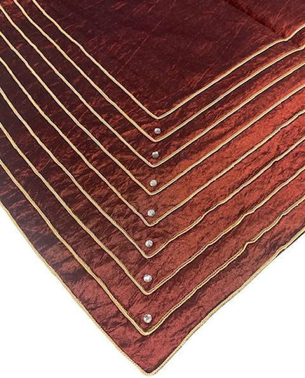 Față De Masă Cu Broderie Burgundy-Auriu 160x220 Cm