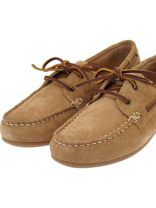 Leather Women's Boat Shoes In Brown Colour