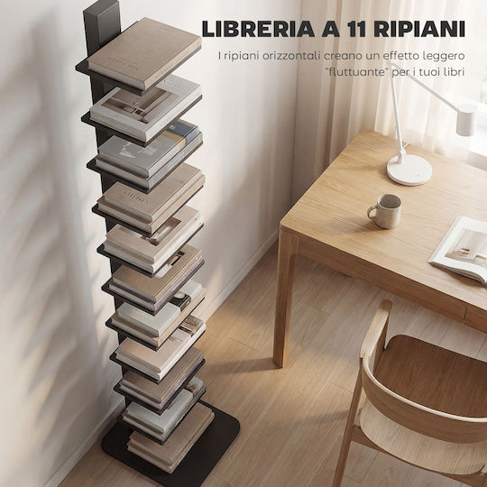 Bibliotecă de Colț Neagră 34.5x41.5x163.5cm