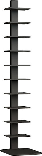 Bibliotecă de Colț Neagră 34.5x41.5x163.5cm